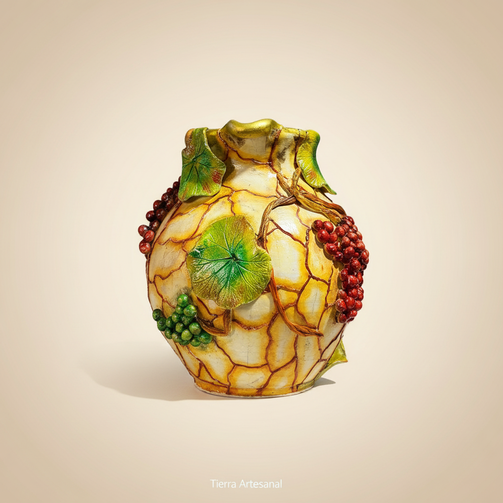 Jarrón Vid y Uvas - Vista frontal sin asa