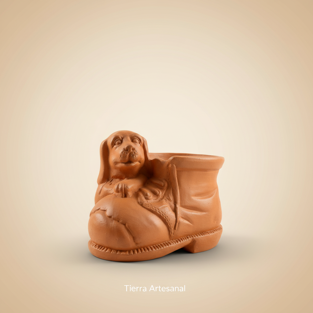 Matera perro en zapato - vista frontal