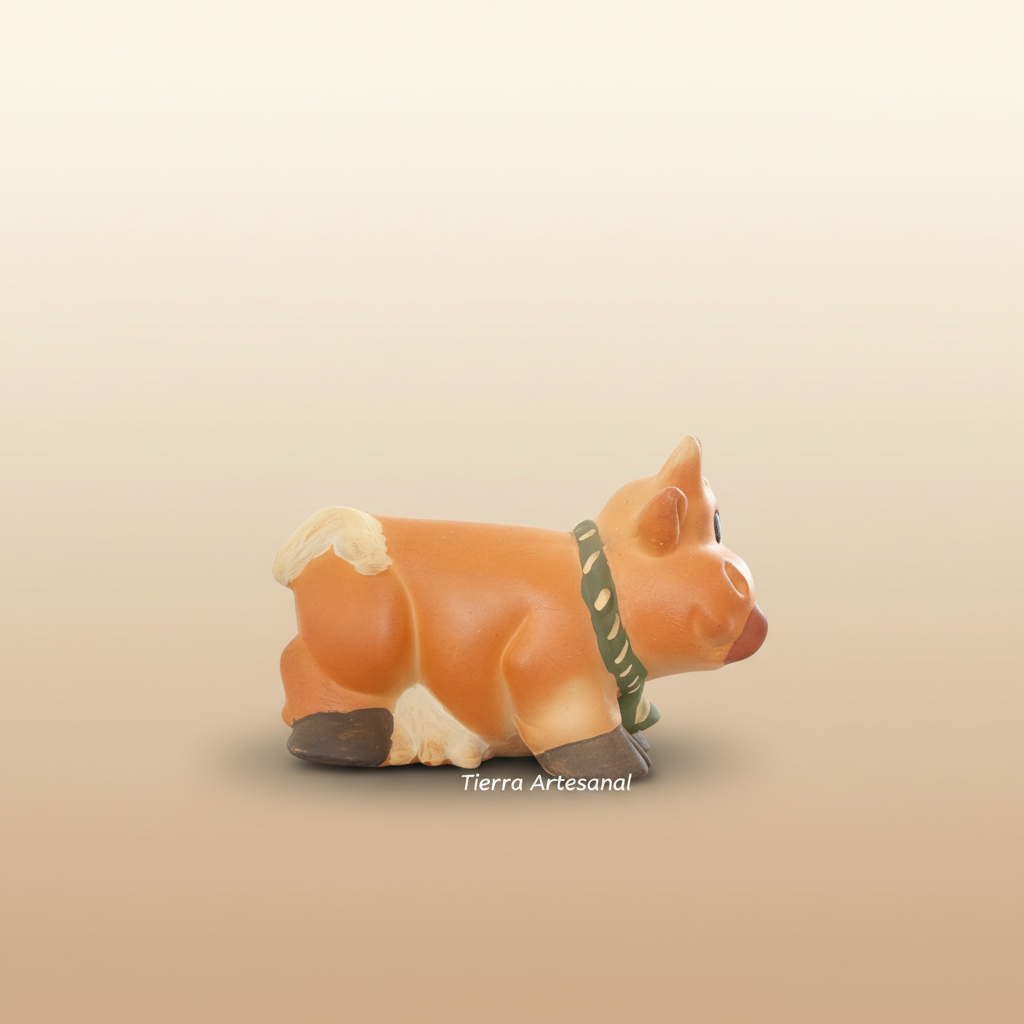 Vaca sonriente de barro - perfil lateral